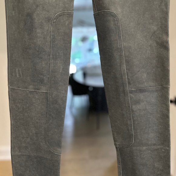 NWT - T by Alexander Wang Gray Stretch Distressed 100% Lamb Leather Pants -Sz 29 - Picture 4 of 16